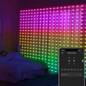 Không thấm nước Cổ Tích đèn phòng ngủ Đảng trang trí nội thất Đèn vòng hoa USB 5V lễ hội thông minh Bluetooth RGB cửa sổ Rèm dẫn đèn dây - Product Image 1