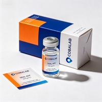 Étiquette en vinyle personnalisée pour flacon de peptide de 3 ml et 10 ml, résistante aux traces et aux produits chimiques, et boîte en papier assortie avec fenêtre de présentation