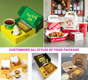 Scatola di Carta Monouso per Alimenti OEM all'Ingrosso per Asporto, Confezione per Shawarma, Patatine Fritte, Insalata, Fast Food con Scomparto per Salsa - Product Image 2