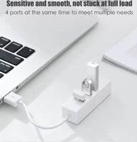 Hub USB multi-2.0, séparateur USB, adaptateur d'alimentation, 4 ports haute vitesse, adapté aux accessoires informatiques Windows