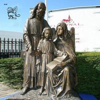 Vente directe d'usine Décoration religieuse d'extérieur Statue antique en bronze de la Vierge Marie tenant l'enfant Jésus Sculpture Pietà BSDD-15