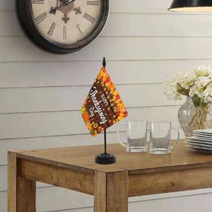 Nappe de table de Thanksgiving 14x21cm, décoration de table imprimée avec des dinde et des citrouilles pour le dîner de fête, polyester lavable - Product Image 5