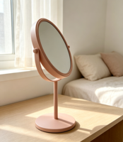 Round Magnifying Desktop Makeup Mirror 360 Degree Standing