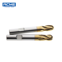 Fresa de extremo esférico de 4 filos de carburo de tungsteno HRC55 para fresado CNC, OEM/ODM, con recubrimiento Nano-PVD, para fresado de alta velocidad