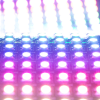 LED iklan IP20 dapat disesuaikan Panel 8x32 8x8mm tampilan LED dapat ditekuk DC 5V WS2812 SMD5050 Panel layar warna RGB Digital