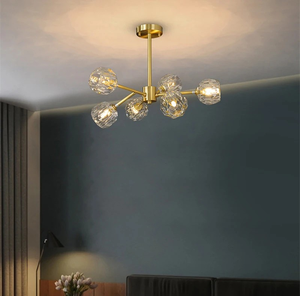 Lámpara Colgante de Decoración para Interiores, Sala de Estar, Dormitorio, Restaurante, Iluminación Moderna de Metal para Hoteles, Villas, Lofts, Lámpara Colgante de Cristal - Product Image 3