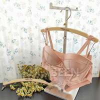 Cintre antidérapant en velours floqué pour lingerie, sous-vêtements, soutien-gorge, maillots de bain, avec logo personnalisé pour présentation en boutique, à un seul niveau