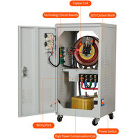 Stabilisateur de tension monophasé 10 kVA à relais CA avec affichage – Régulateur de tension automatique pour usage domestique et professionnel, efficacité de 98 %