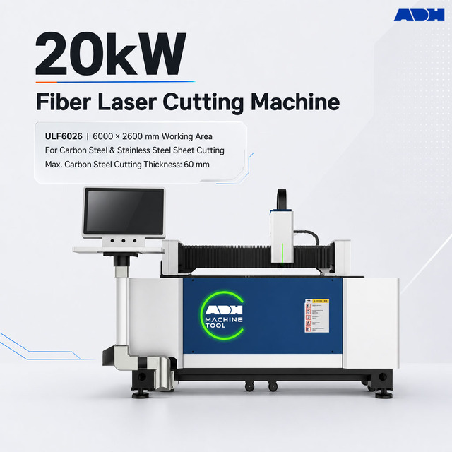 ULF6026 20kW Fiber Laser Cutting Machine for Metal Sheet CNC Cutting 6000x2600mm Single Table