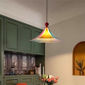 Luz colgante artística de estilo francés Wabi-Sabi, diseño Retro colorido, instalación colgante, Material de hierro para comedor medio - Product Image 3