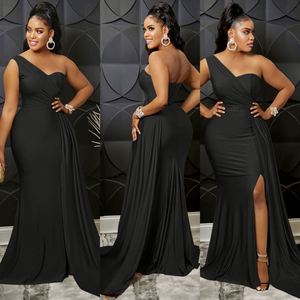 I-0578 Vestidos de Noche de Verano Modestos para Mujer, Asimétricos de un Solo Hombro, Largos hasta el Suelo con Cola de Capilla, Transpirables y con Estampado - Product Image 3
