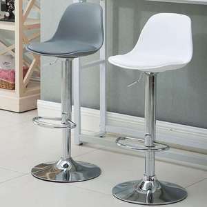 Silla de Bar Ajustable en Altura, Base Cromada, Giratoria, con Cojín de Esponja para Bares Domésticos y Tabernas Comerciales - Product Image 3