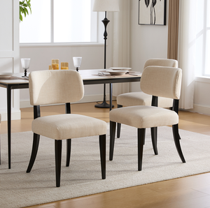 Ensemble de 2 chaises de salle à manger en bois, chaises de salle à manger modernes rembourrées en tissu, pieds solides, meubles écologiques pour la maison, pour le salon - Product Image 5