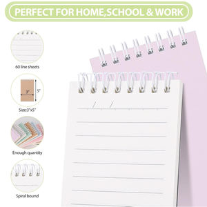 Carnets de poche personnalisés en usine 3*5, blocs-notes à spirales avec <span class=keywords><strong>pages</strong></span> lignées, mini carnet pour rester organisé au travail et à l'école - Product Image 5