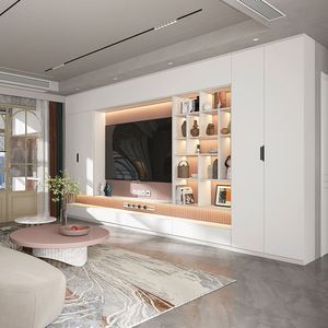 Support TV LED moderne et élégant avec design en bois écologique, compatible avec les téléviseurs de 65 pouces et plus, pour salon, maison, hôtel et appartement - Product Image 1