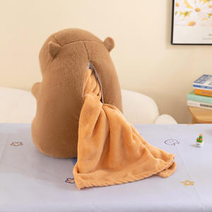 Meistverkauftes 2-in-1 Capybara Klimadecke Plüschtier PP Baumwolle Nickerchen-Kissen Quilt Bären-Typ Netzfutter Export Großhandel - Product Image 4