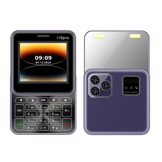 I19 Pro Square Slide Button Mini Mobile Phone 2.4inch Dual SIM 2G GSM Camera FM MP3 Unlocked Button Feature Cell Phone
