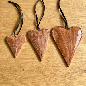 Decoración Colgante de Corazón Pulido, Adorno Rústico de Corazón Blanco, Decoración de Corazón de Mármol de Lujo, Adorno de Corazón de Piedra Hecho a Mano - Product Image 2
