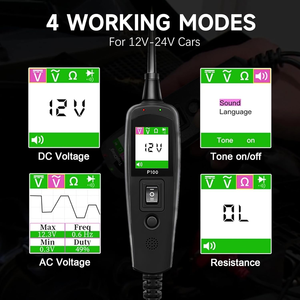 JDiag TopDiag P100 자동차 회로 테스터 자동차 전압 감지기 전기 시스템 프로브 키트 AC DC 12V 24V 자동차 진단 도구 - Product Image 3