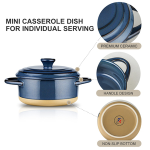 Bán Hàng Nóng Thiết Kế Bắc Âu Gốm Mini Soong Nồi Với Nắp Lò An Toàn Đồ Nấu Nướng Để Nướng - Product Image 4