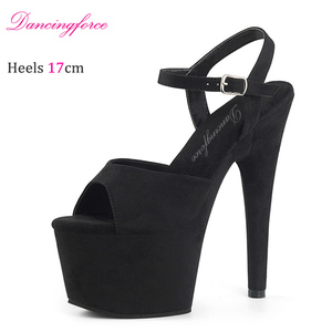 <span class=keywords><strong>Sandali</strong></span> Sexy da Nightclub con <span class=keywords><strong>Tacco</strong></span> a Spillo 17cm, Scarpe da Pole Dance in Camoscio Bordeaux con Punta Aperta, Tacchi Alti da Passerella per Donna - Product Image 3