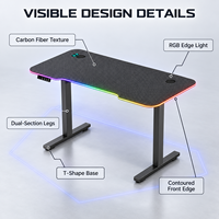 Bureau debout électrique réglable en hauteur AOR, station de travail gaming professionnelle à moteur unique, 3 mémoires anti-collision E0, vente en gros usine