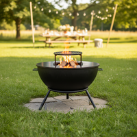 Vente en gros d'usine - Brasero multifonctionnel d'extérieur de 25 pouces - Cheminée à bois avec barbecue pour cour et patio