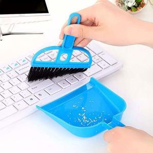Ensemble balai et pelle de bureau Sunshine Mini en plastique, avec long manche et tête en poils PET/PP, brosse de nettoyage pour clavier, maison et jardin - Product Image 1