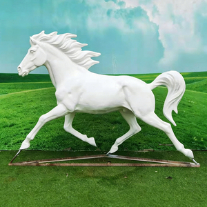 Grande Scultura Personalizzata di Cavallo da Corsa in Fibra di Vetro e Resina, a Grandezza Naturale, Rossa e Verde, Prodotta in Cina - Product Image 2