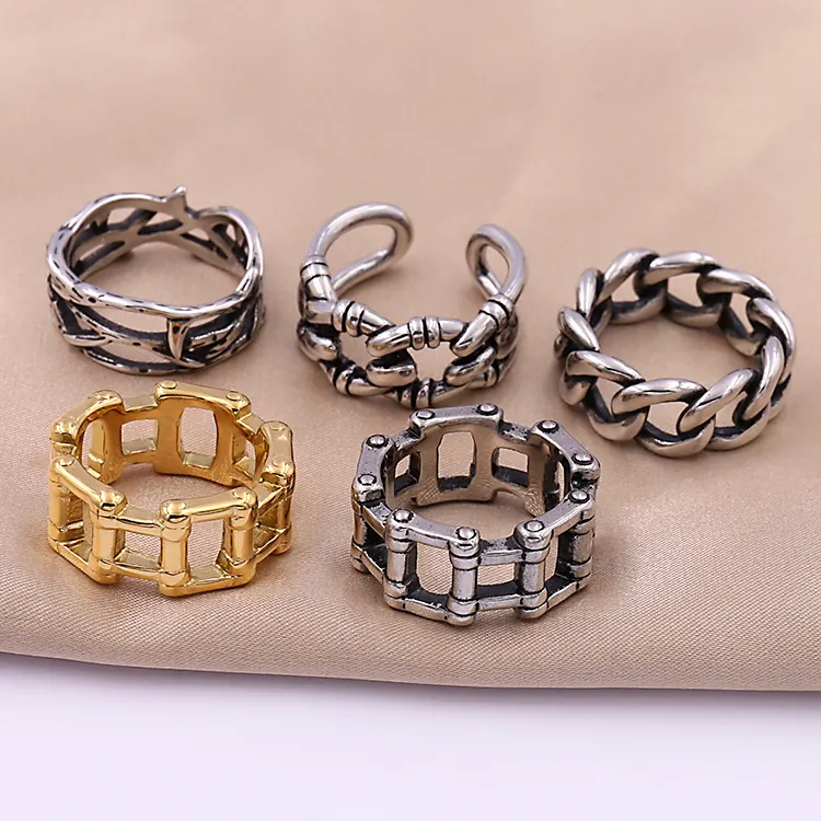 Модные ювелирные изделия звеньевые кольца 10 11 12 мм размер мужчины кольцо для всех оптом
