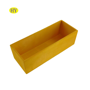 Vintage stained rustic yellow wood box display wood box dried flowers wood box