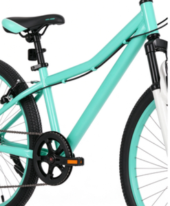 KJ 24 inch mountainbike met instapframe, snelheid, frame van hoogwaardig koolstofstaal, voorvering, dubbele V-rem, volwassen stadsfiets - Product Image 2