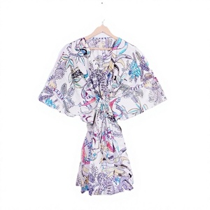 Vestido Kaftán de Algodón Hecho a Mano para Mujer, Largo, Estilo Casual, con Borlas y Volantes, Cintura Natural, con Logotipo, Lavable - Product Image 1