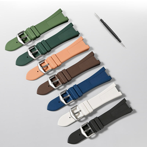 Bracelet de montre en caoutchouc FKM de luxe pour <span class=keywords><strong>Patek</strong></span> <span class=keywords><strong>Philippe</strong></span> pour Citizen, bracelet de remplacement 18 mm, bracelet de montre en fluororubber haut de gamme et souple - Product Image 2