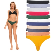 Sous-vêtements sexy pour femmes - Spandex/Nylon, séchage rapide et respirant, culottes fines à taille basse pour femmes, lingerie féminine