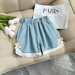 Pantaloncini in denim estivi 2026 da ragazza, stile sottile, traspiranti, ad asciugatura rapida, con elastico in vita, per bambine e ragazze di età media e superiore - Product Image 6