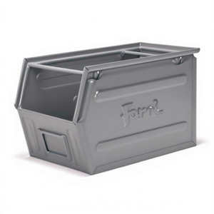 Fami Fami Metal Storage Container 42L 300x520x300mm Galvanized Steel Box Front Half Opening Anti-Rust for Industrial Use - Product Image 3