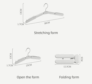 Cintre à vêtements domestique pliable et portable en ABS, imprimé avec logo personnalisé, sans trace, élargi et épaissi - Product Image 4