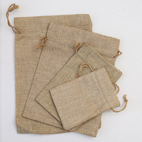 Sac cadeau en toile de jute avec cordons de jute Pochettes en lin toile de jute Sacs pour bijoux de mariage Party Favors