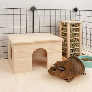 Maisonnette en <span class=keywords><strong>bois</strong></span> pour animaux de compagnie avec fenêtre pour chinchillas et cochons d'Inde, abri cachette - Product Image 1