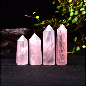 Tour de cristal de guérison en quartz <span class=keywords><strong>rose</strong></span> naturel à six points, baguette décorative pour la maison, cadeau de collection, vente en gros - Product Image 4