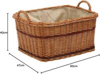 Panier à bois en osier rectangulaire pour bûches - Rangement écologique avec design multifonctionnel