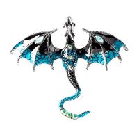 Strass dinosaure Animal épinglette cristal Dragon ailes Badge manteau épingle émail ptérosaure Dragon broche broche pour femmes hommes
