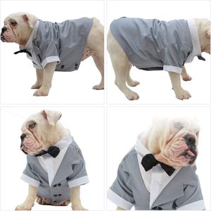 Qiqu Articoli per Animali Domestici: Nuovo Abito da Bulldog Personalizzato, Costume Formale da Cane con Papillon <span class=keywords><strong>Nero</strong></span>, Vestiti da Matrimonio per Pug - Product Image 3
