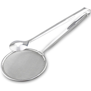 Pinces de <span class=keywords><strong>cuisine</strong></span> <span class=keywords><strong>en</strong></span> acier inoxydable Pinces de service <span class=keywords><strong>en</strong></span> métal avec passoire à mailles - Product Image 2