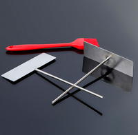 Crêpière en acier inoxydable épandeur de pâte et spatule Kit d'épandeur de pâte à crêpe en acier inoxydable outil en métal