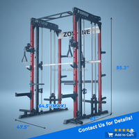 Zoshine Machine Smith d'entraînement complet à domicile en acier, équipement de gym multifonctionnel pour abdominaux, bras et entraînement du corps entier