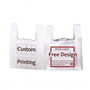 Sacs en plastique de haute qualité pour supermarchés, sacs de transport en PEHD, en PEBD, en PE, sacs à <span class=keywords><strong>main</strong></span>, sacs en T-shirt, avec poignée, prix compétitif - Product Image 2