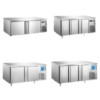 Cuisine commerciale 3 portes grande capacité congélateur horizontal refroidisseur établi cuisine équipement de réfrigération réfrigérateur