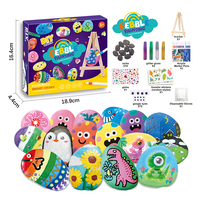 Kit de peinture EPT DIY Pierres de rivière qui brillent dans le noir, arts et artisanat pour enfants